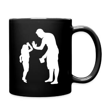 Familie Papa Tochter - Tasse einfarbig - Schwarz - Rechts
