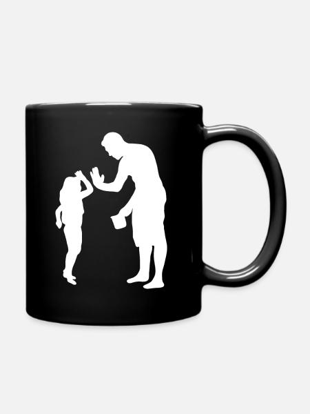 Familie Papa Tochter - Tasse einfarbig - Schwarz