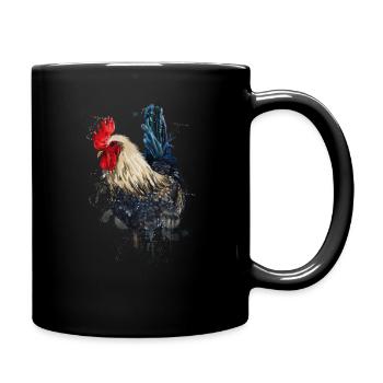 Poulet dessiné à la main - Mug uni - noir - Droite