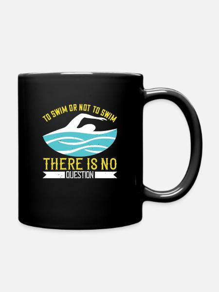 Swimming Swimming or not swimming, that's - Full Colour Mug - black