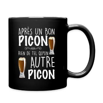 Apres un bon picon humour Bière Apéro - Mug uni - noir - Droite