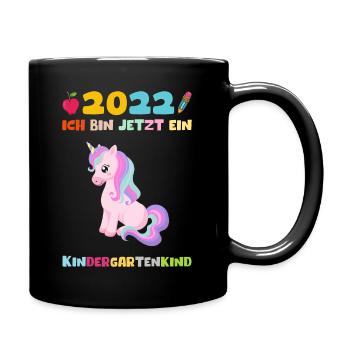 2022 Kindergartenkind Einhorn Kita Mädchen Kinder - Tasse einfarbig - Schwarz - Rechts