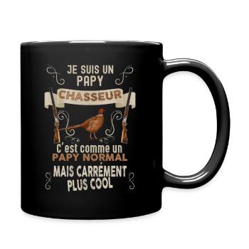 Papy chasseurs de gibier humour chasse - Mug uni - noir - Droite