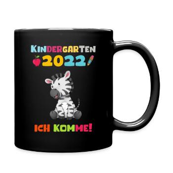 Kindergarten 2022 Ich Komme Zebra Kita Geschenk - Tasse einfarbig - Schwarz - Rechts