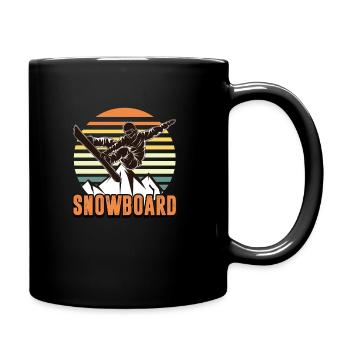 Snowboard sport vacances d'hiver montagnes neige cadeau - Mug uni - noir - Droite
