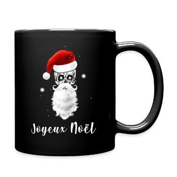 Joyeux Noël crâne, humour pour fête - Mug uni - noir - Droite