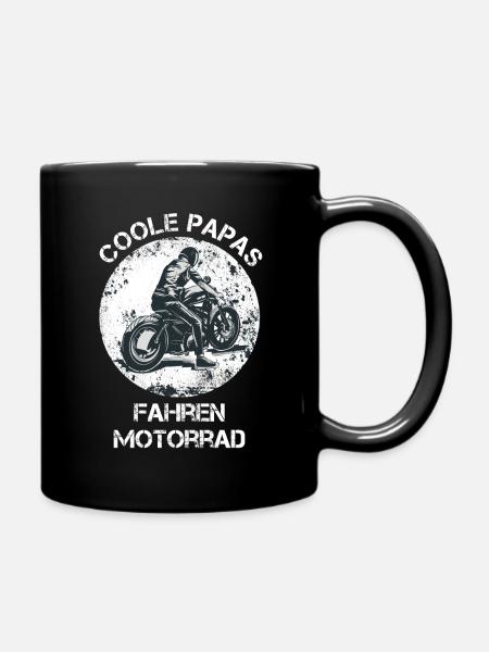 Cooler Motorrad Papa - Tasse einfarbig - Schwarz