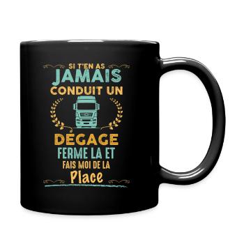 Camion chauffeur routier camions place - Mug uni - noir - Droite