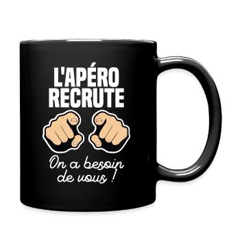 L'apéro recrute engagez-vous - Mug uni - noir - Droite