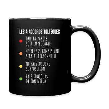 Les 4 accords toltèques - Mug uni - noir - Droite