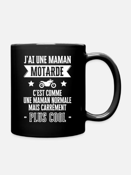 J'ai une maman motarde - Mug uni - noir