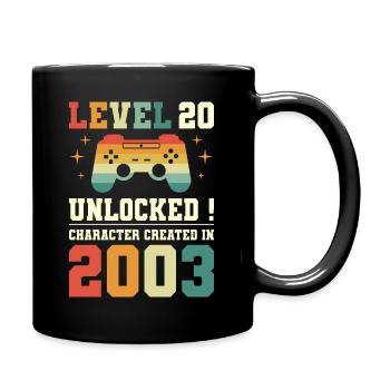 Level 20 Birthday Gamer 20 Years - Full Colour Mug - black - Right