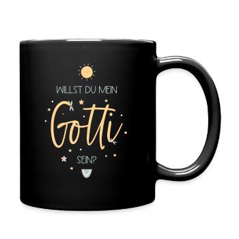 Gotti Fragen - Tasse einfarbig - Schwarz - Rechts