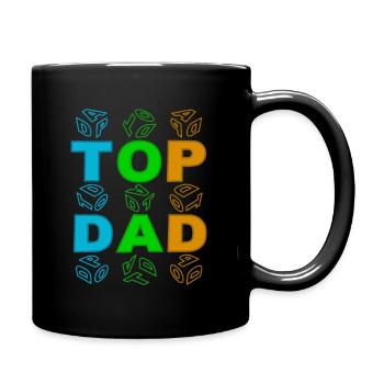 top dad colourful - Tasse einfarbig - Schwarz - Rechts