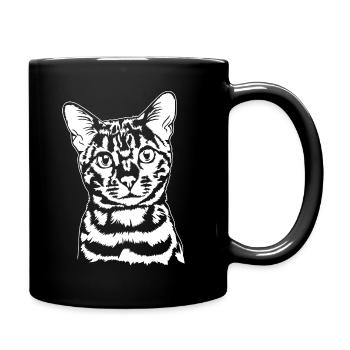 Bengal Bengal Cat Portrait Pedigree Cat Wilsigns - Full Colour Mug - black - Right