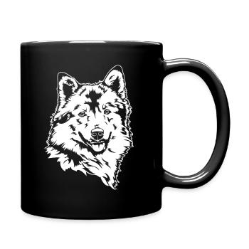 Islandais Chien Portrait Chiens Chien Wilsigns - Mug uni - noir - Droite