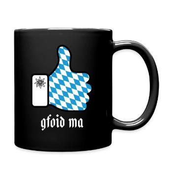Bayrischer Spruch - Tasse einfarbig - Schwarz - Rechts