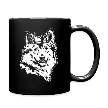 Islandhund Krone Hunde Hund Wilsigns - Tasse einfarbig - Schwarz - Rechts