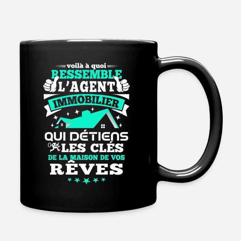 Agent immobilier, cadeau courtier immo - Mug uni - noir