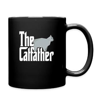 Cat Dad The Catfather Crazy Cat Father Kitty Daddy - Full Colour Mug - black - Right