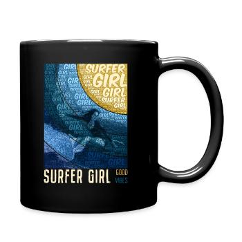 Surfer Girl Summer vibes - Full Colour Mug - black - Right