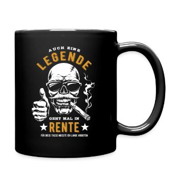 Eine Legende geht in Rente - lange arbeiten, Tasse - Tasse einfarbig - Schwarz - Rechts
