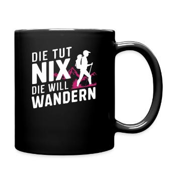 Hiking Hikers Hike Mountains Forest - Full Colour Mug - black - Right