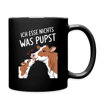 Vegetarier Veganer Tierschutz Tierrecht Veggie - Tasse einfarbig - Schwarz - Rechts