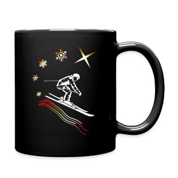 Motif Skiing Winter Holiday Gift - Full Colour Mug - black - Right