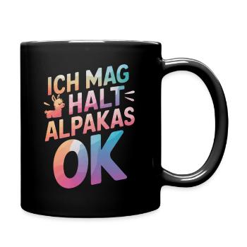 Alpaca llama alpacas animal - Full Colour Mug - black - Right