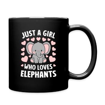 Elefant Tier Elefanten Zoo - Tasse einfarbig - Schwarz - Rechts