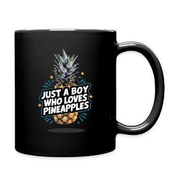 Ananas tropische hawaiianische Frucht - Tasse einfarbig - Schwarz - Rechts