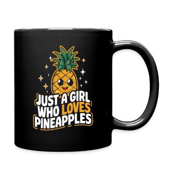 Ananas tropische hawaiianische Frucht - Tasse einfarbig - Schwarz - Rechts