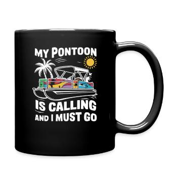 Pontonboot Kapitän Ponton Boote - Tasse einfarbig - Schwarz - Rechts