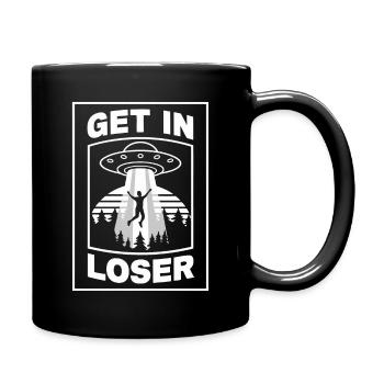 Alien UFO Aliens Außerirdischer - Tasse einfarbig - Schwarz - Rechts