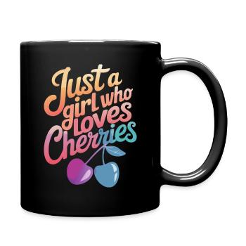 Kirsche Kirschen Früchte Essen - Tasse einfarbig - Schwarz - Rechts