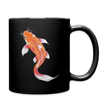 Koi Fisch Karpfen Japan China Fische - Tasse einfarbig - Schwarz - Rechts