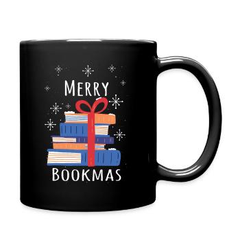Frohe Bookmas - Festliche Freude für Buchliebhaber - Tasse einfarbig - Schwarz - Rechts