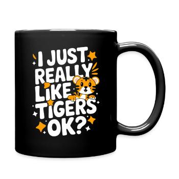 Tiger Tier Zoo Wildtier - Tasse einfarbig - Schwarz - Rechts