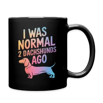 Chien teckel - Mug uni - noir - Droite