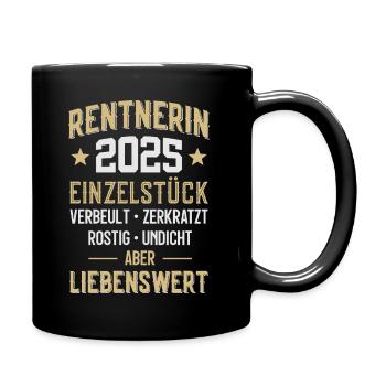 RENTE RENTNER RENTNERIN 2025 - Tasse einfarbig - Schwarz - Rechts