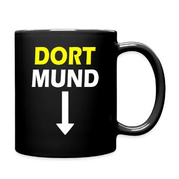 dortmund dort mund pfeil - Tasse einfarbig - Schwarz - Rechts