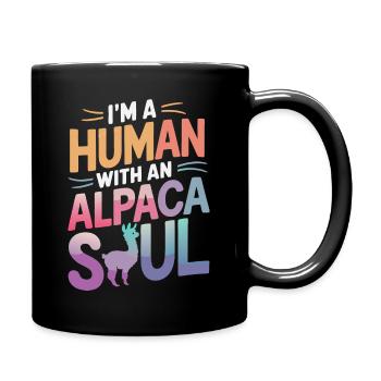 Alpaka Llama - Tasse einfarbig - Schwarz - Rechts