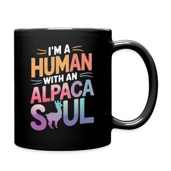 Alpaka Llama - Tasse einfarbig - Schwarz - Rechts