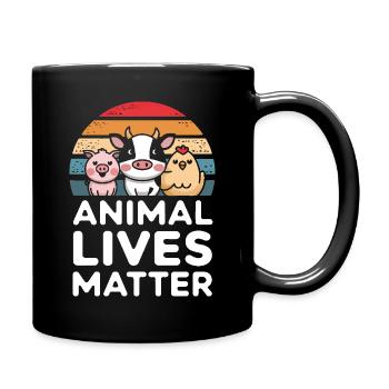 Végétarien Végétalien Végétarien Végétarien - Mug uni - noir - Droite