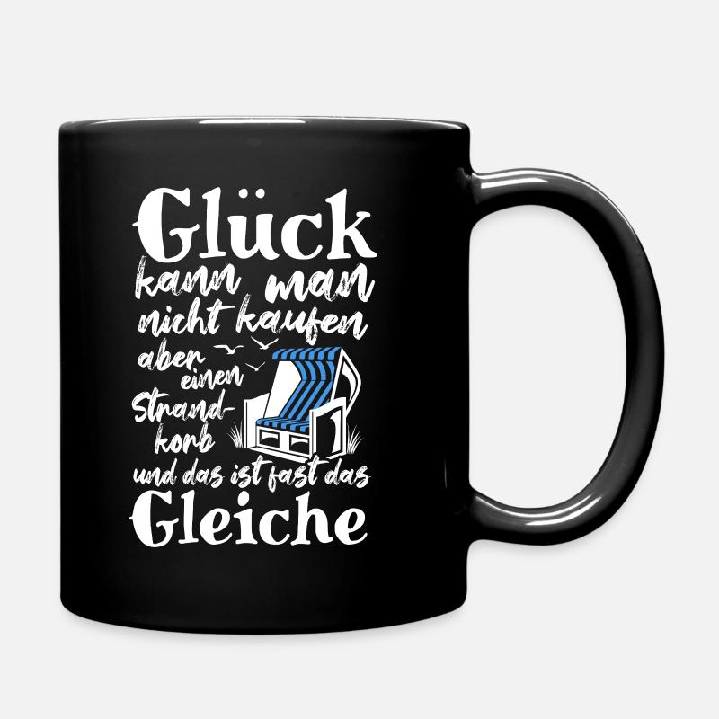 Glück kann man nicht kaufen, aber einen Strandkorb - Tasse einfarbig - Schwarz
