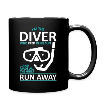 Scuba Diving Funny Scuba Diver - Full Colour Mug - black - Right