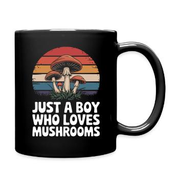 Pilz Pilze Funghi Champignon - Tasse einfarbig - Schwarz - Rechts