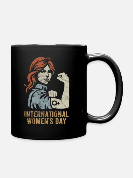International Women's Day - Retro Geschenk - Tasse einfarbig - Schwarz