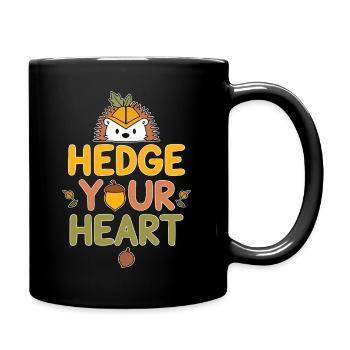 Niedlicher Igel mit Spruch - Herbst Cartoon - Tasse einfarbig - Schwarz - Rechts